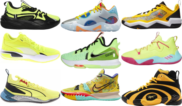 buy men's yellow basketball shoes for men and women