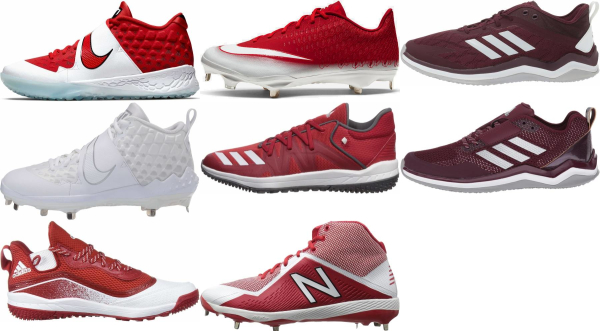 boys red baseball cleats