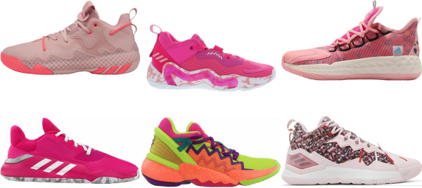 buy pink adidas basketball shoes for men and women