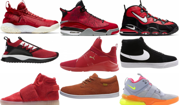 red mid top sneakers