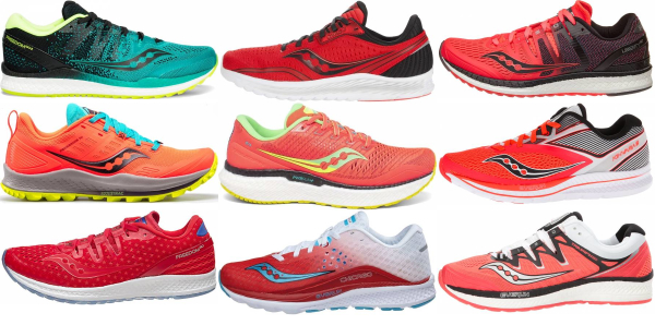 saucony red running shoes