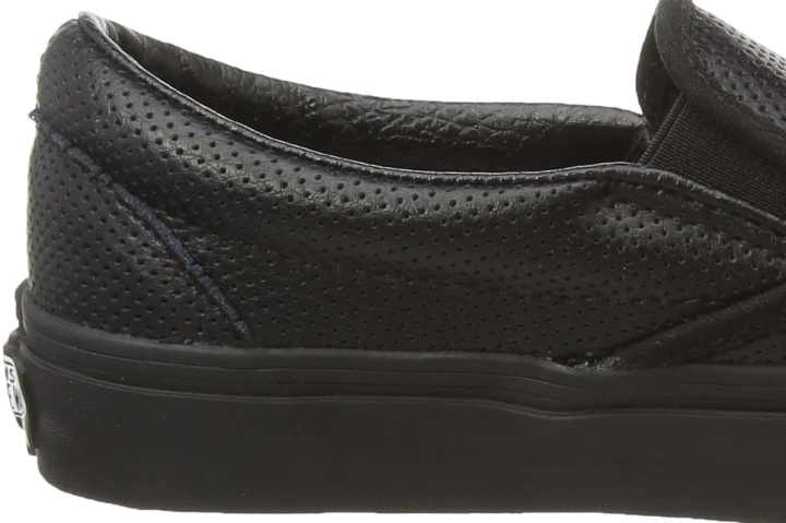 black perforated leather vans