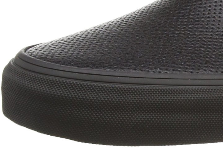 black perforated leather vans