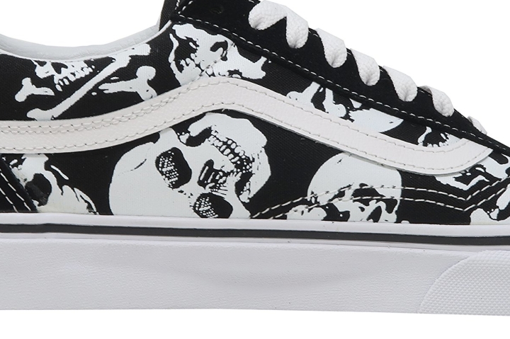 vans old skool skulls black & white skate shoes