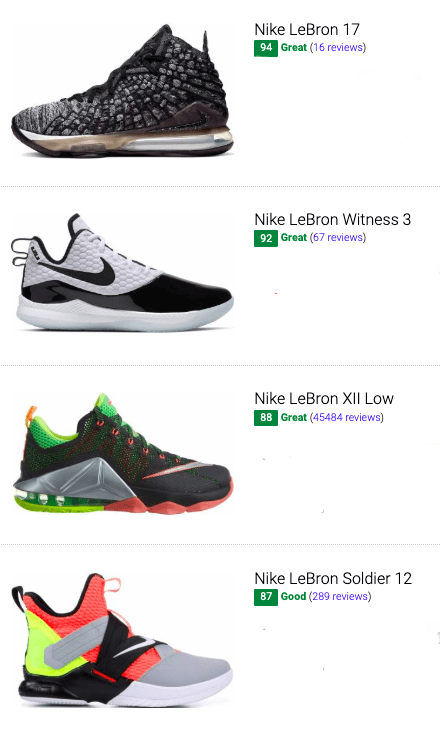 all of the lebron shoes