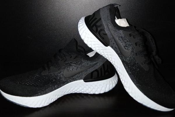 nike epic react flyknit black and white