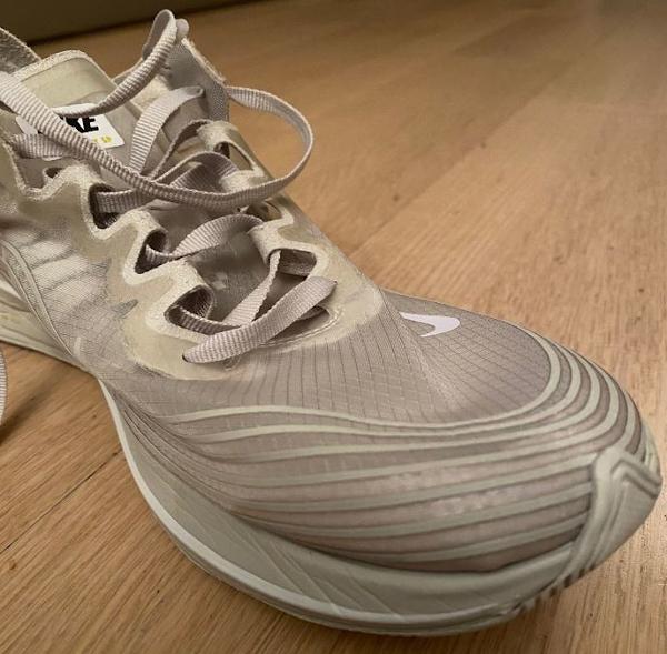 nike zoom fly sp light bone on feet