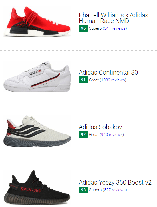 names of adidas shoes