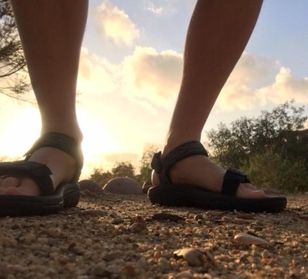 teva sandals on feet