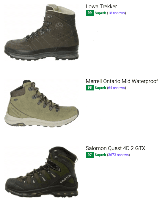 Save 18% on Green Hiking Boots (15 