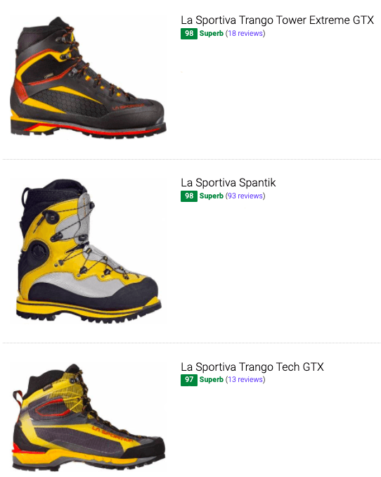 la sportiva trango tech gtx mountaineering boots