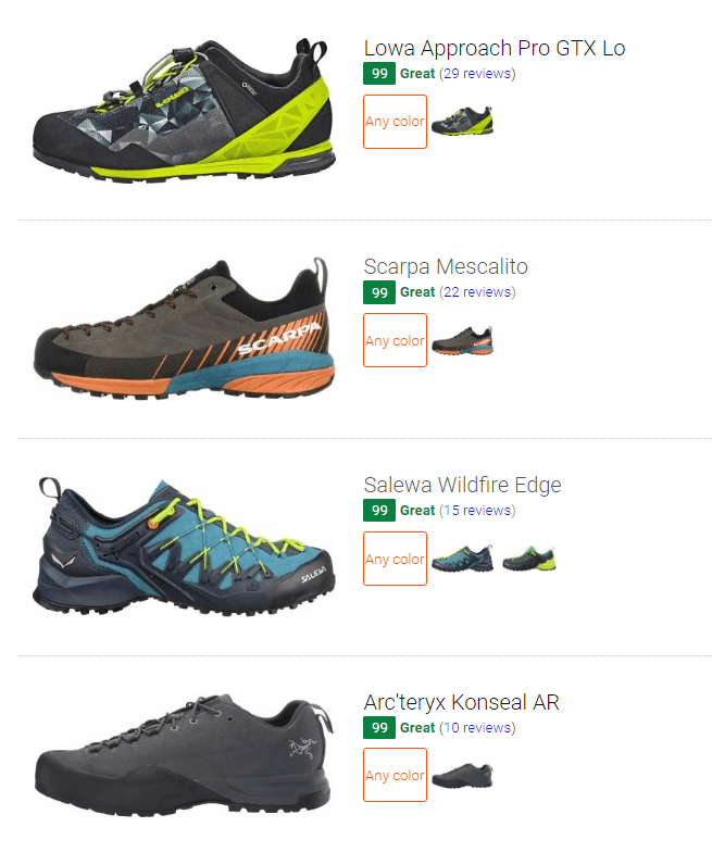 best approach shoes for hiking