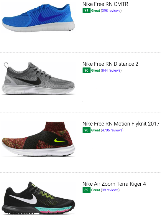 best nike low drop running shoes