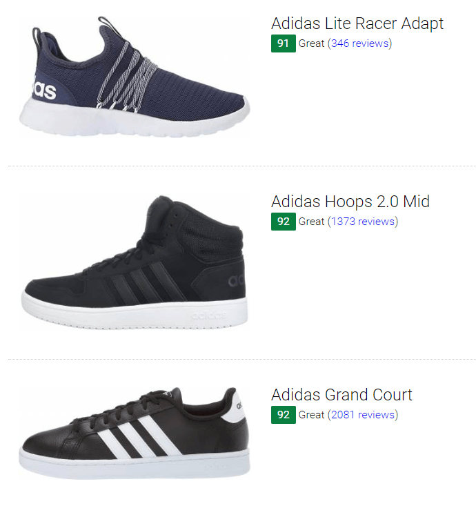 adidas shoes cost