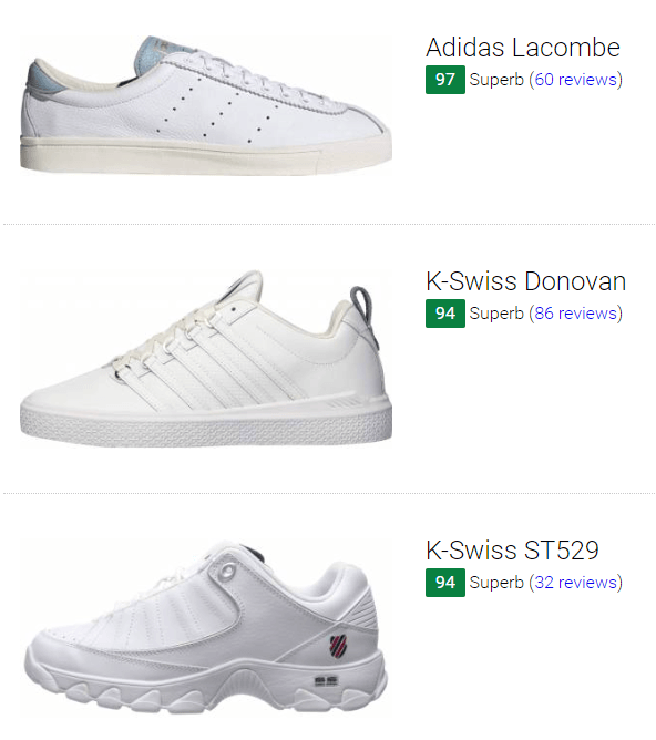 white tennis sneakers