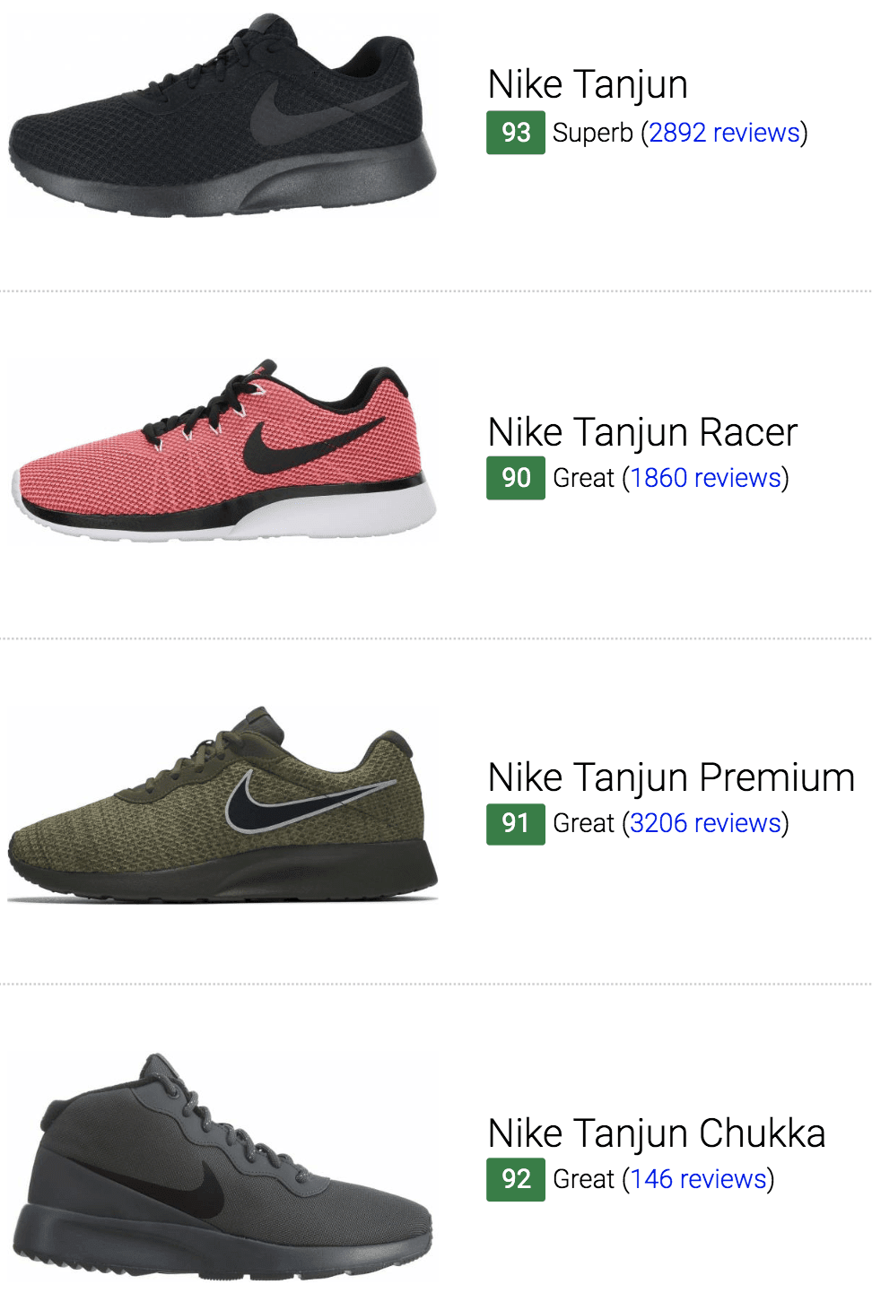 nike tanjun colors