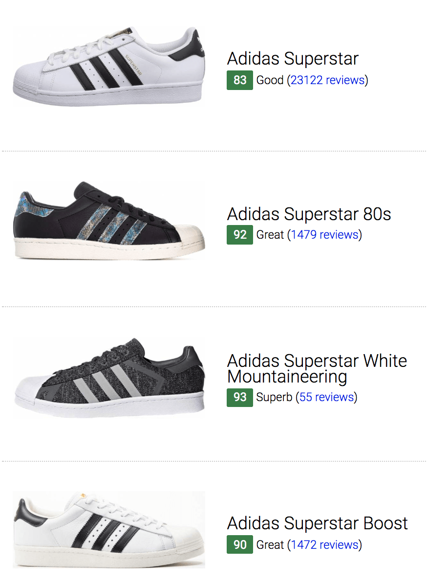 types of adidas superstar Shop Clothing 