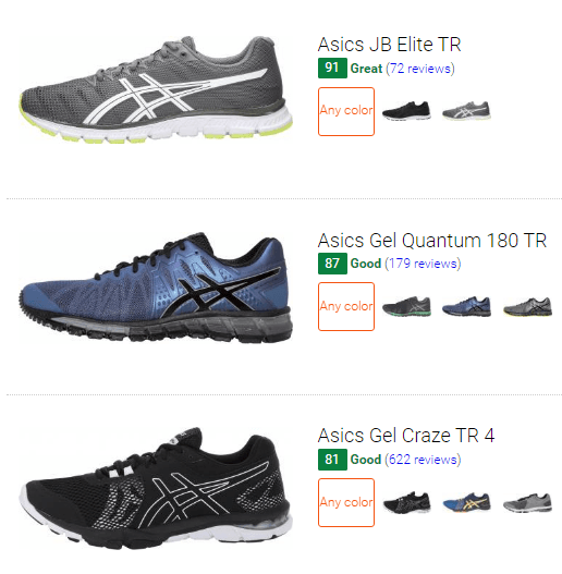 best asics cross trainers