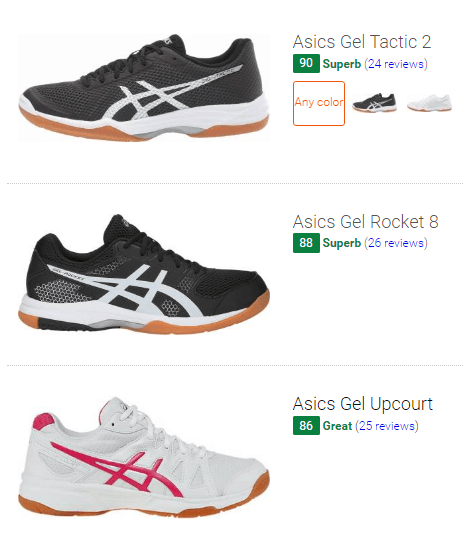 tennis asics volleyball